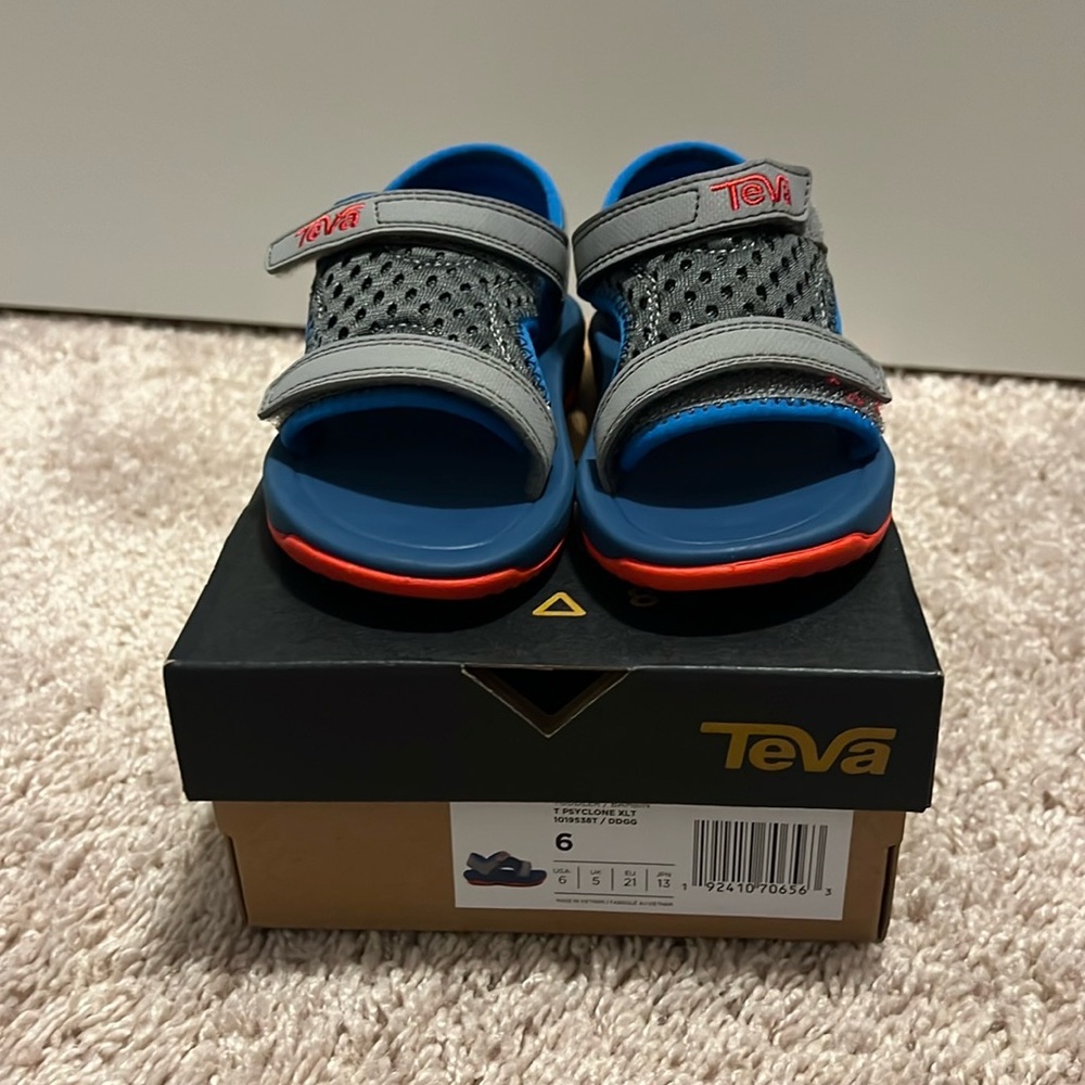 New in box - Blue and gray Teva toddler sandal
